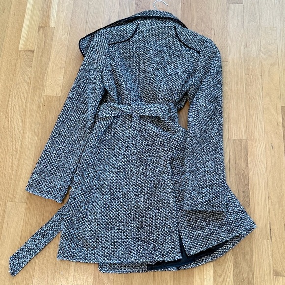 Guess Women's Black and White Tweed Trench Coat - Picture 12 of 12